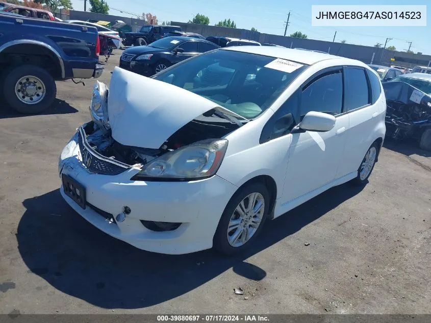 2010 Honda Fit Sport VIN: JHMGE8G47AS014523 Lot: 39880697