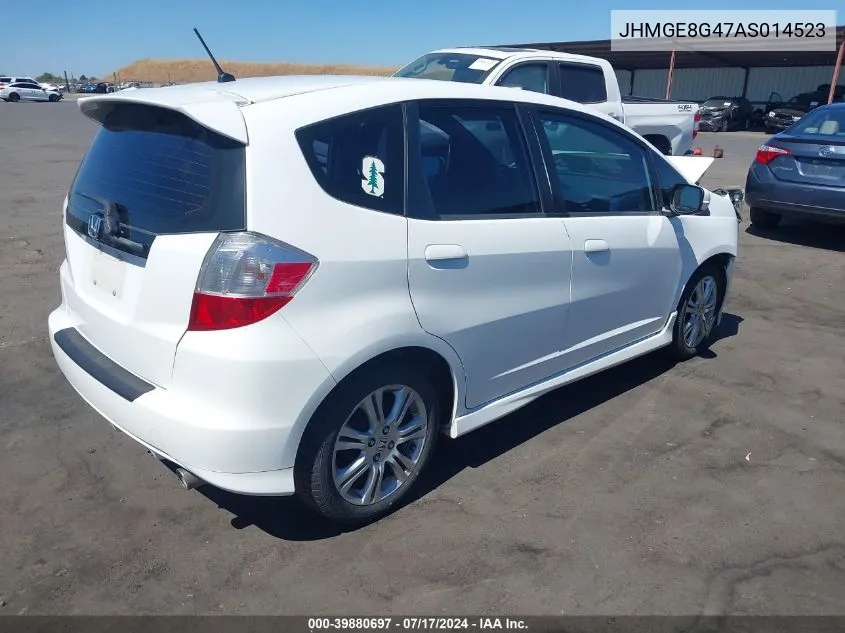 2010 Honda Fit Sport VIN: JHMGE8G47AS014523 Lot: 39880697