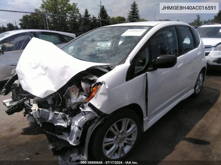 2010 Honda Fit Sport VIN: JHMGE8H40AC016591 Lot: 39890645