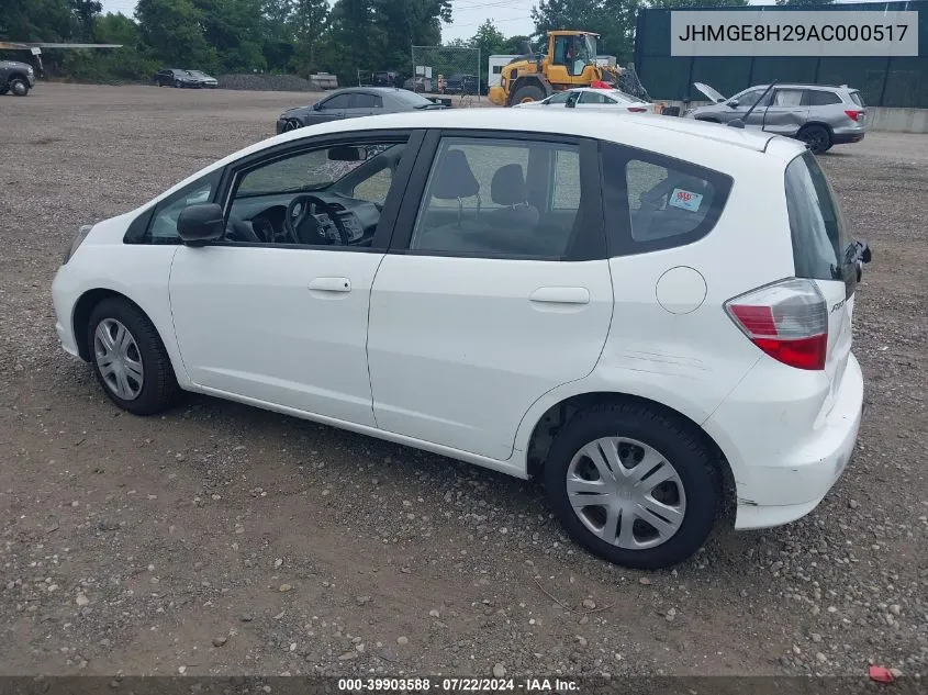 2010 Honda Fit VIN: JHMGE8H29AC000517 Lot: 39903588