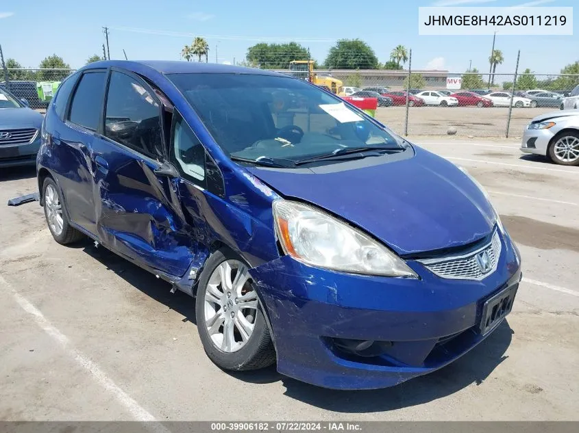 2010 Honda Fit Sport VIN: JHMGE8H42AS011219 Lot: 39906182