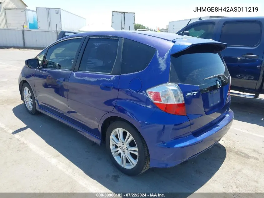 2010 Honda Fit Sport VIN: JHMGE8H42AS011219 Lot: 39906182