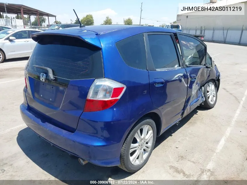 2010 Honda Fit Sport VIN: JHMGE8H42AS011219 Lot: 39906182