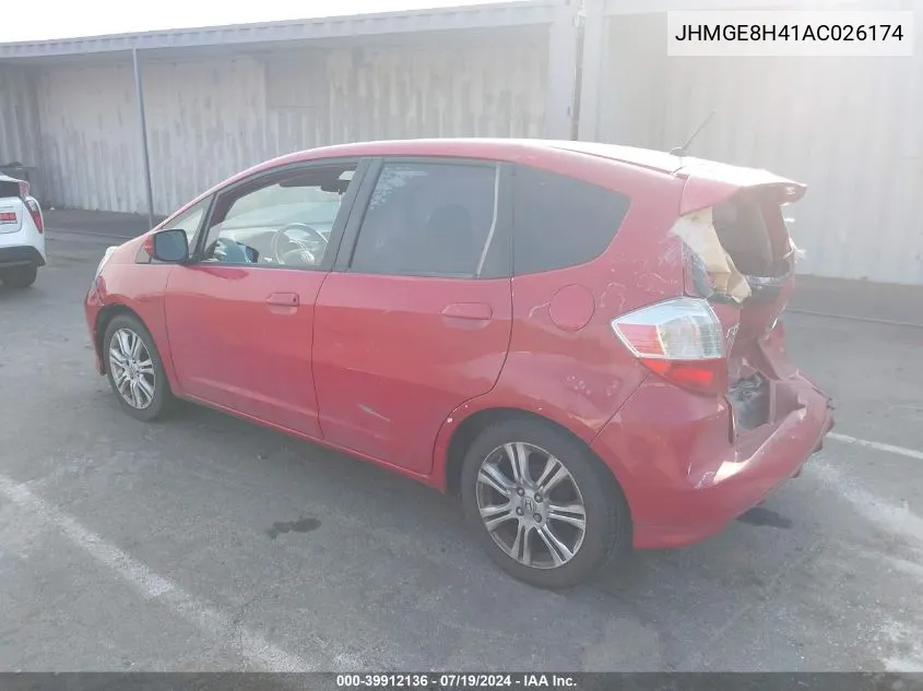 2010 Honda Fit Sport VIN: JHMGE8H41AC026174 Lot: 39912136