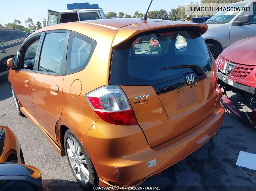 2010 Honda Fit Sport VIN: JHMGE8H44AS006703 Lot: 39921609