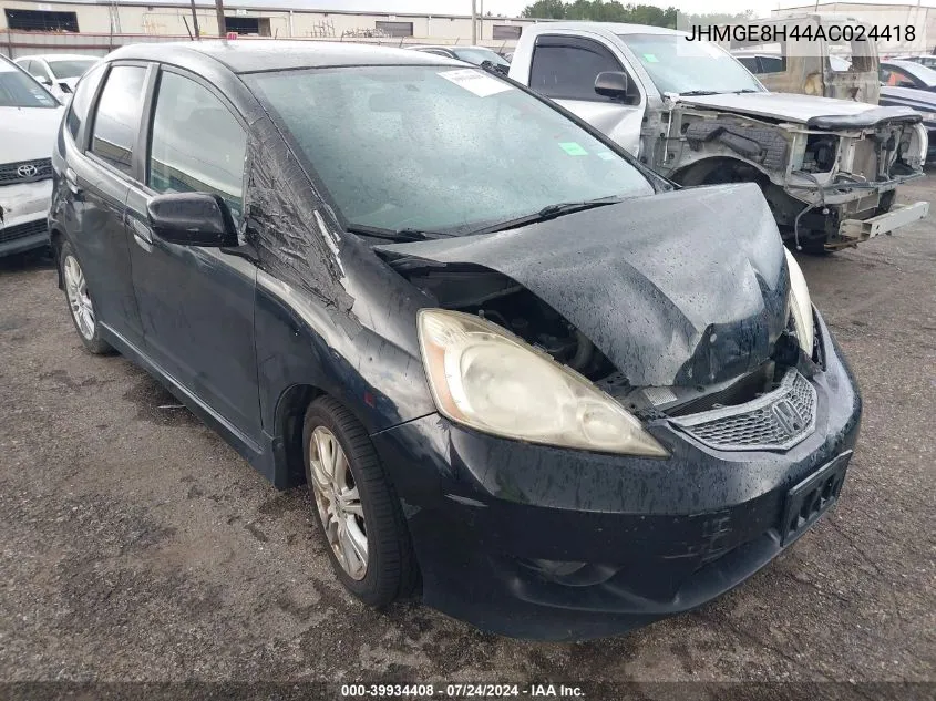 2010 Honda Fit Sport VIN: JHMGE8H44AC024418 Lot: 39934408