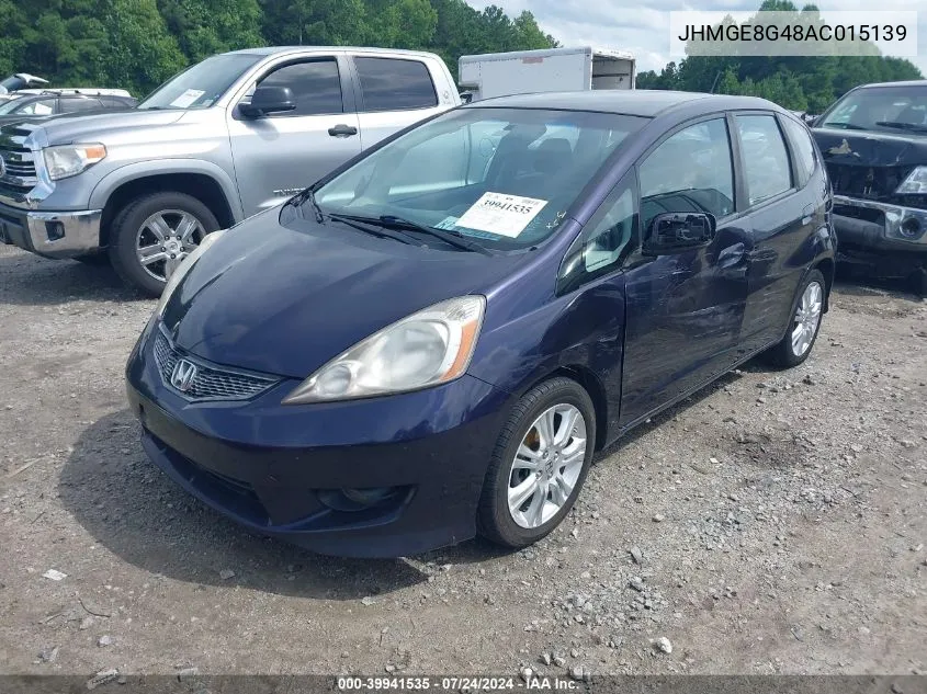 2010 Honda Fit Sport VIN: JHMGE8G48AC015139 Lot: 39941535