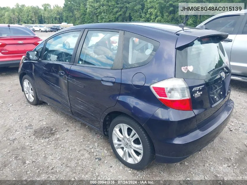 2010 Honda Fit Sport VIN: JHMGE8G48AC015139 Lot: 39941535