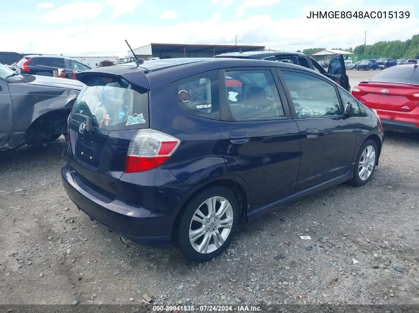 2010 Honda Fit Sport VIN: JHMGE8G48AC015139 Lot: 39941535