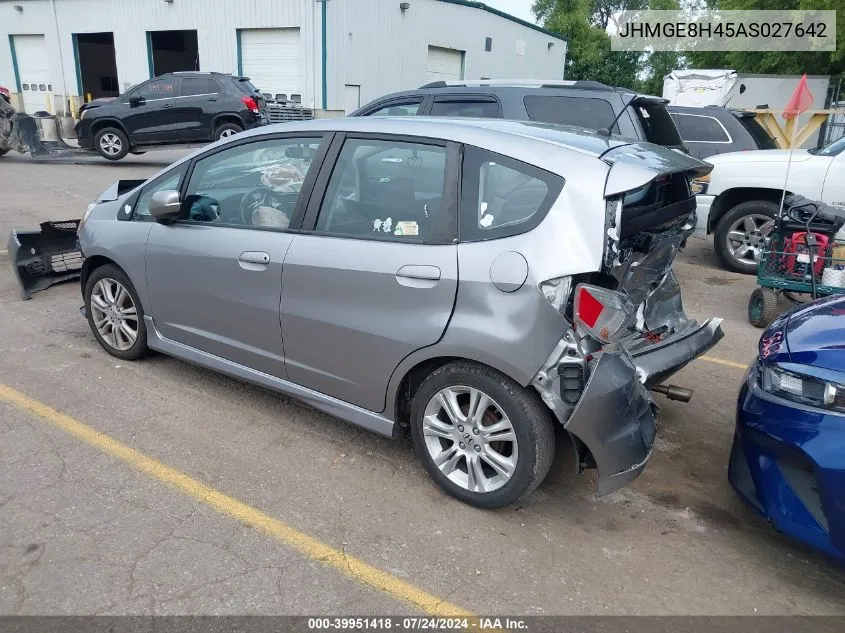 2010 Honda Fit Sport VIN: JHMGE8H45AS027642 Lot: 39951418