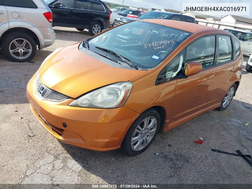 2010 Honda Fit Sport VIN: JHMGE8H4XAC016971 Lot: 39967275