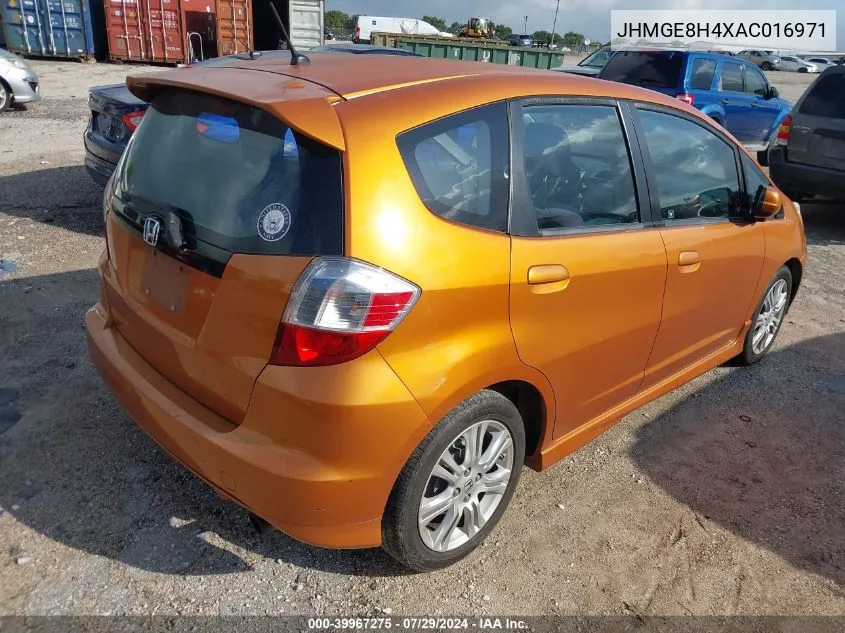 2010 Honda Fit Sport VIN: JHMGE8H4XAC016971 Lot: 39967275