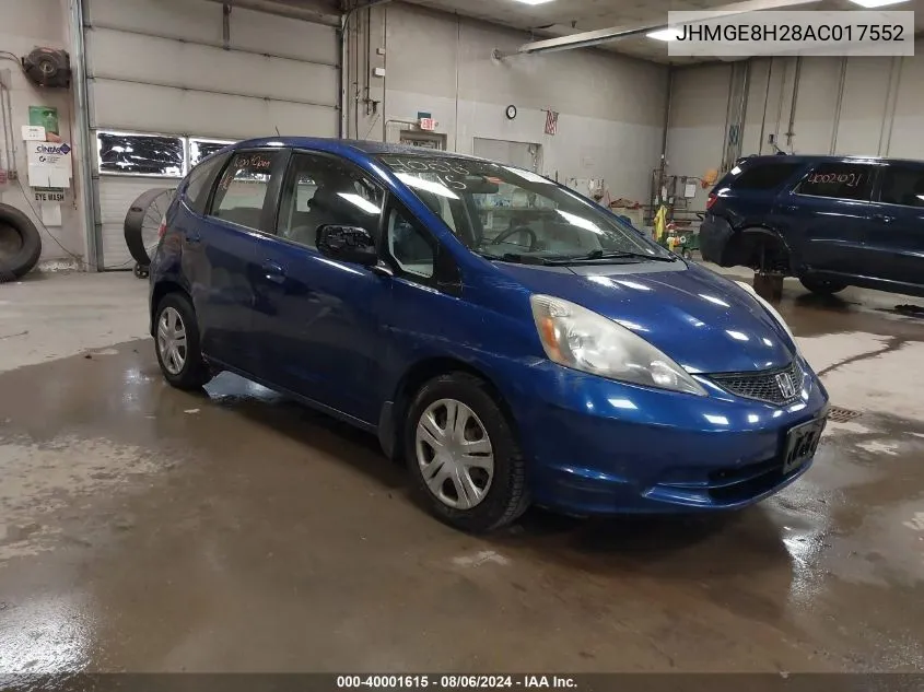 2010 Honda Fit VIN: JHMGE8H28AC017552 Lot: 40001615