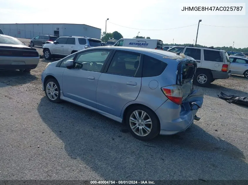 2010 Honda Fit Sport VIN: JHMGE8H47AC025787 Lot: 40004754