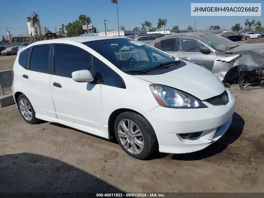 2010 Honda Fit Sport VIN: JHMGE8H49AC026682 Lot: 40011923