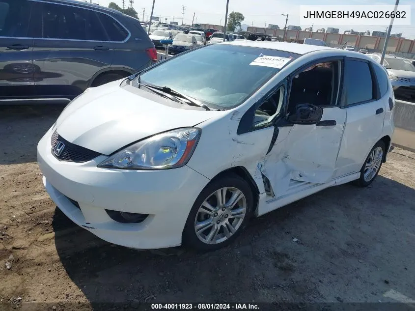 2010 Honda Fit Sport VIN: JHMGE8H49AC026682 Lot: 40011923