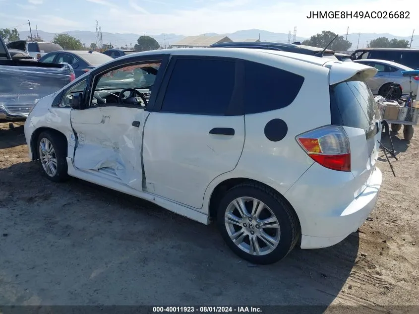 2010 Honda Fit Sport VIN: JHMGE8H49AC026682 Lot: 40011923