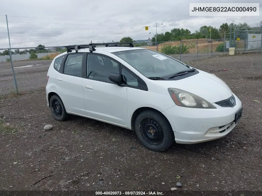 2010 Honda Fit VIN: JHMGE8G22AC000490 Lot: 40020073