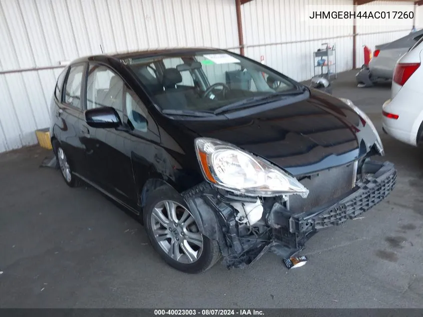 JHMGE8H44AC017260 2010 Honda Fit Sport