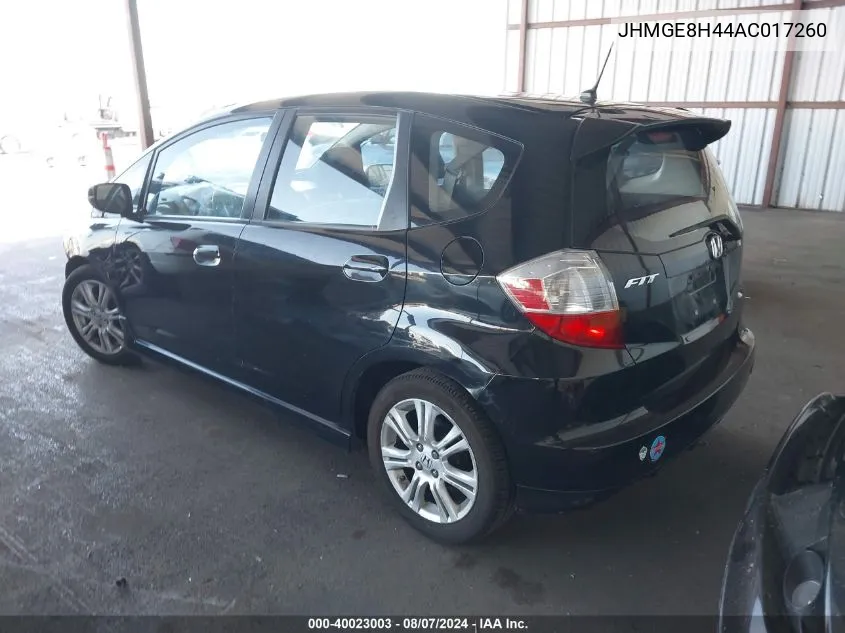 JHMGE8H44AC017260 2010 Honda Fit Sport