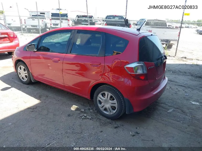 JHMGE8G27AC020833 2010 Honda Fit