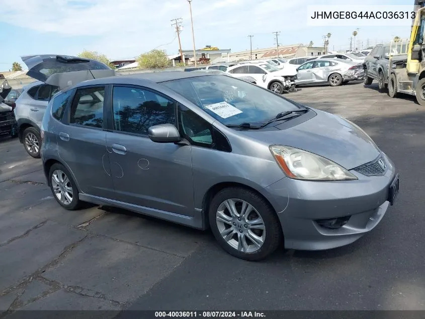 JHMGE8G44AC036313 2010 Honda Fit Sport