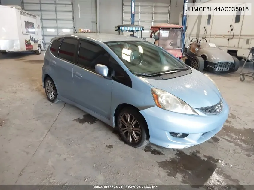 2010 Honda Fit Sport VIN: JHMGE8H44AC035015 Lot: 40037724