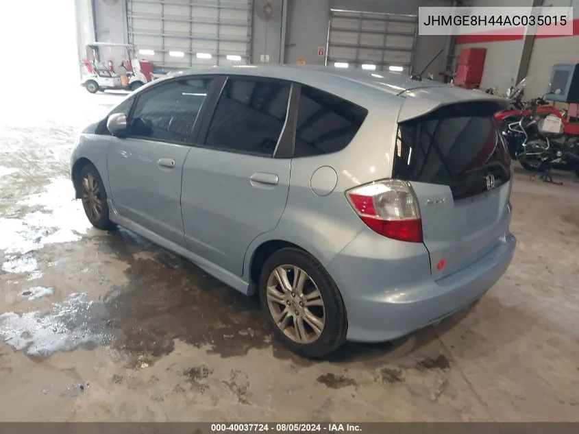 2010 Honda Fit Sport VIN: JHMGE8H44AC035015 Lot: 40037724