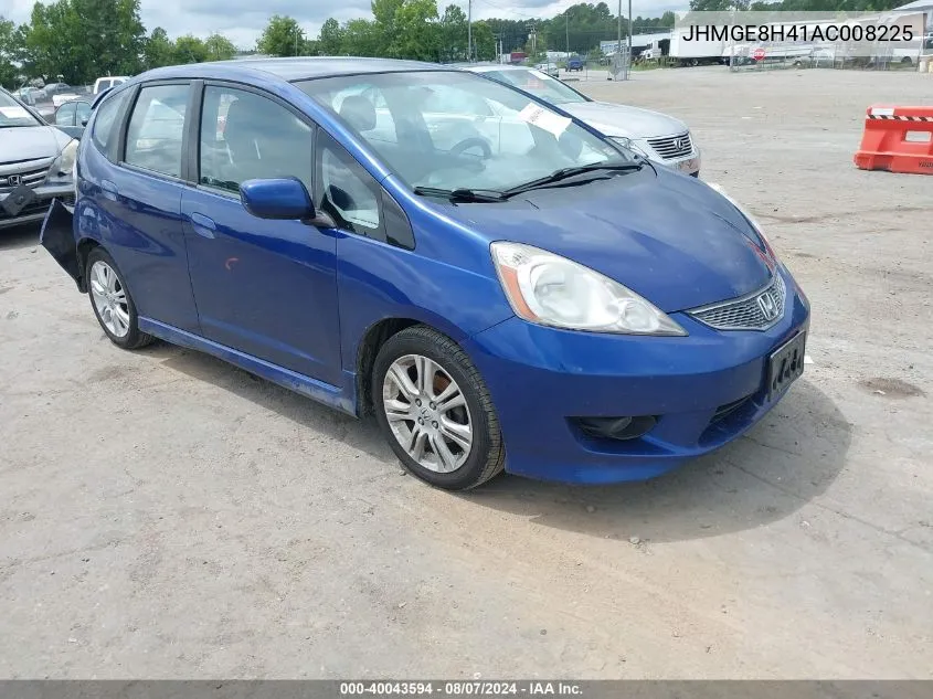 2010 Honda Fit Sport VIN: JHMGE8H41AC008225 Lot: 40043594