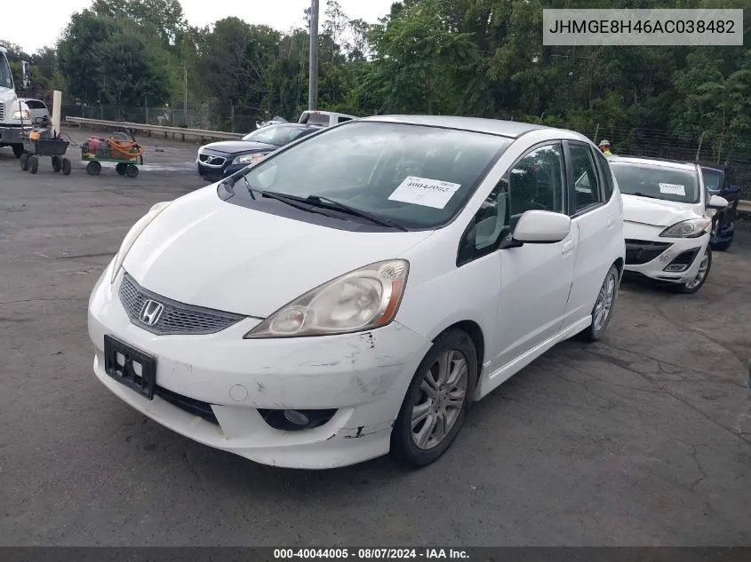 JHMGE8H46AC038482 2010 Honda Fit Sport