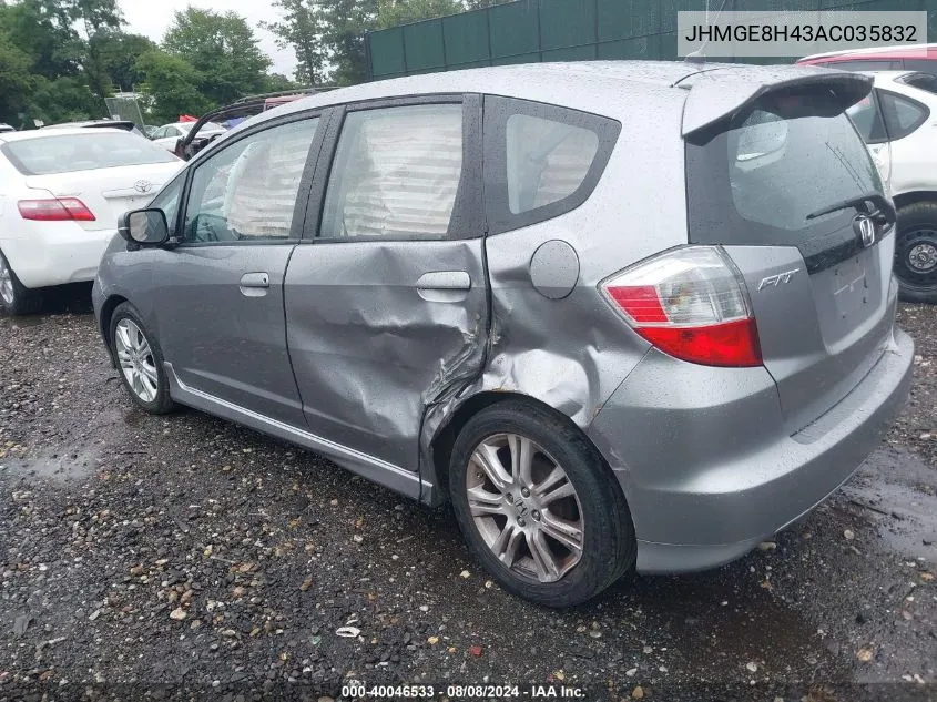 JHMGE8H43AC035832 2010 Honda Fit Sport