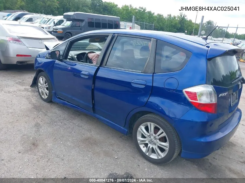 2010 Honda Fit Sport VIN: JHMGE8H4XAC025041 Lot: 40047276