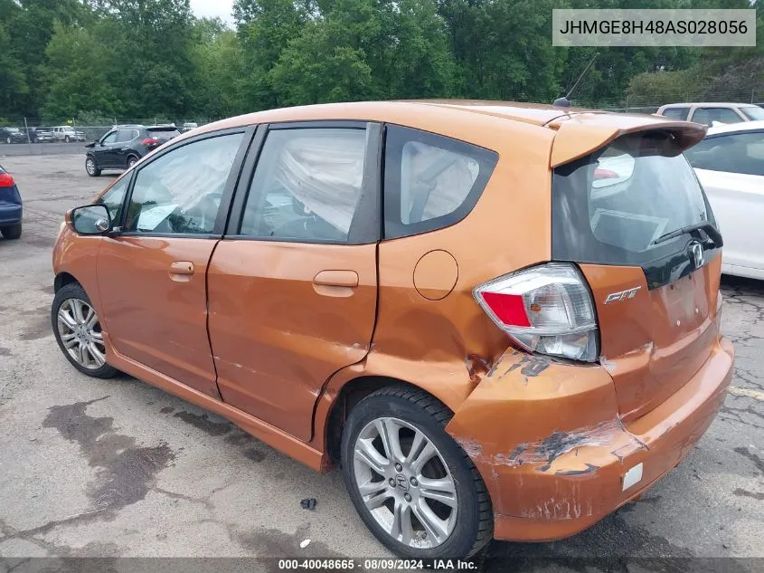 2010 Honda Fit Sport VIN: JHMGE8H48AS028056 Lot: 40048665