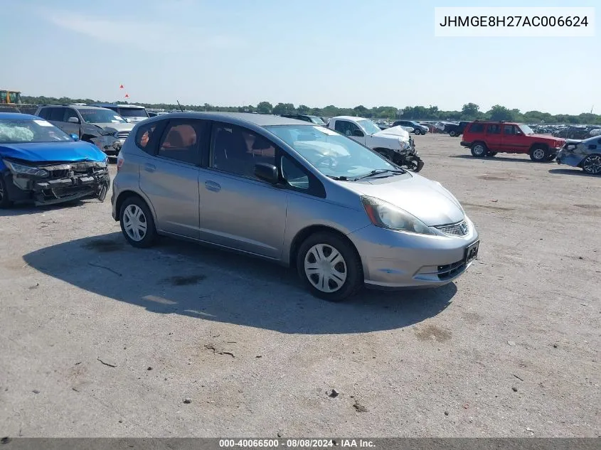 2010 Honda Fit VIN: JHMGE8H27AC006624 Lot: 40066500