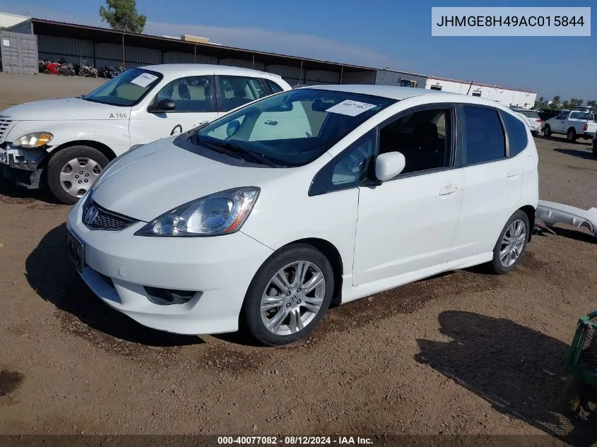 2010 Honda Fit Sport VIN: JHMGE8H49AC015844 Lot: 40077082