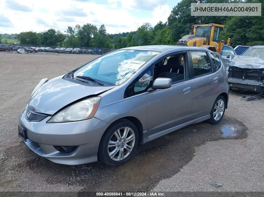 2010 Honda Fit Sport VIN: JHMGE8H46AC004901 Lot: 40088841