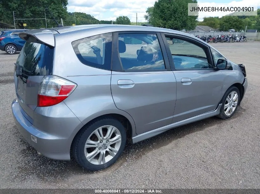 2010 Honda Fit Sport VIN: JHMGE8H46AC004901 Lot: 40088841