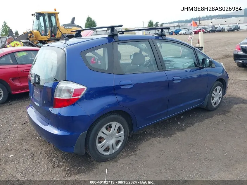 2010 Honda Fit VIN: JHMGE8H28AS026984 Lot: 40102719