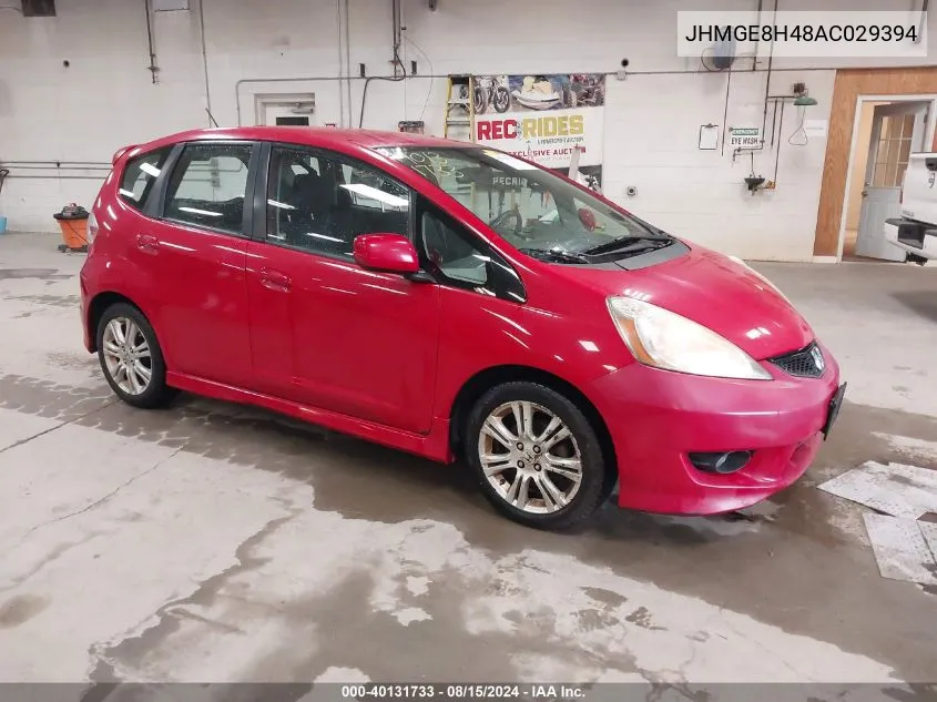 2010 Honda Fit Sport VIN: JHMGE8H48AC029394 Lot: 40131733