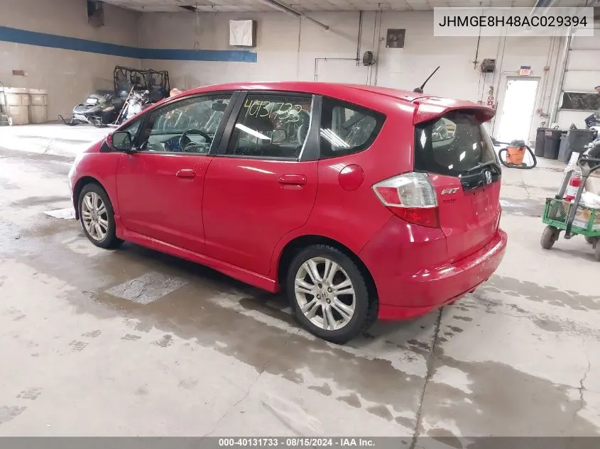 JHMGE8H48AC029394 2010 Honda Fit Sport