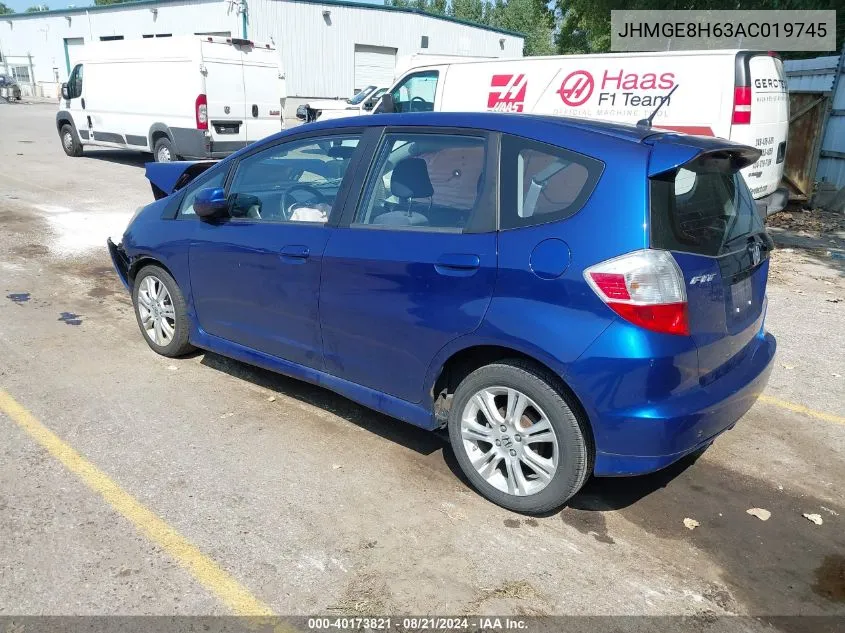 2010 Honda Fit Sport VIN: JHMGE8H63AC019745 Lot: 40173821