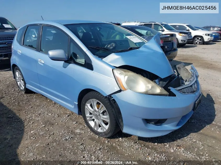 2010 Honda Fit Sport VIN: JHMGE8H46AC025456 Lot: 40184940