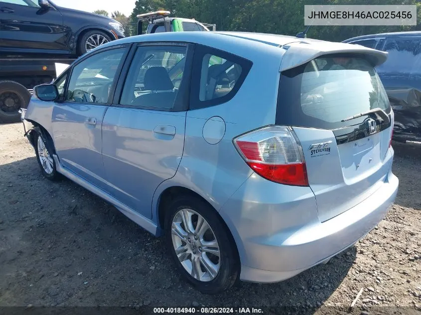 2010 Honda Fit Sport VIN: JHMGE8H46AC025456 Lot: 40184940