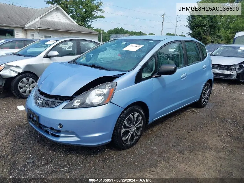 2010 Honda Fit VIN: JHMGE8H25AC036690 Lot: 40185851