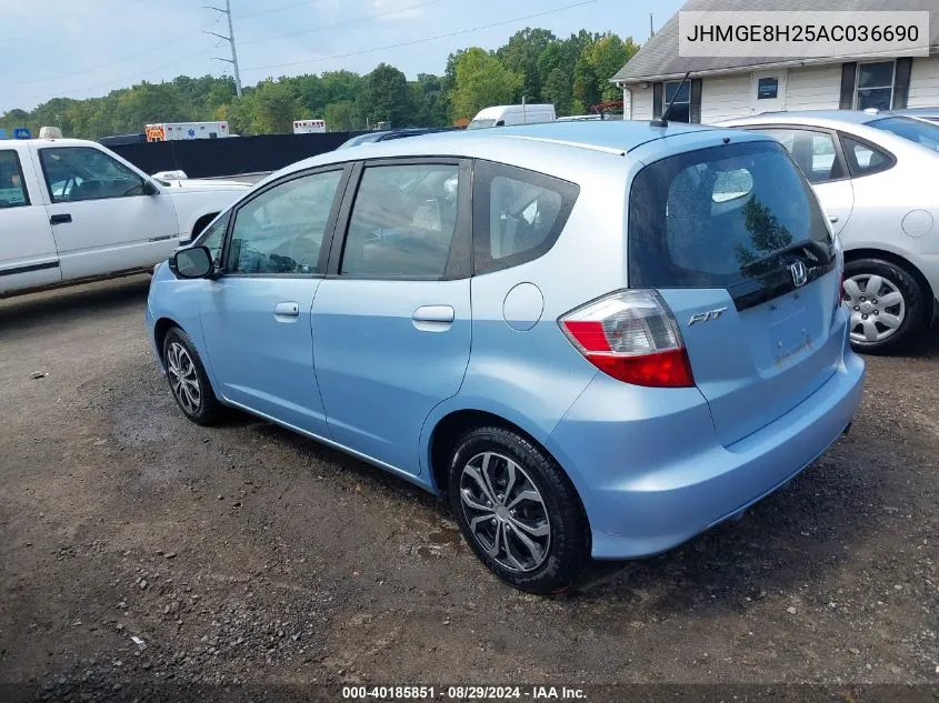 2010 Honda Fit VIN: JHMGE8H25AC036690 Lot: 40185851