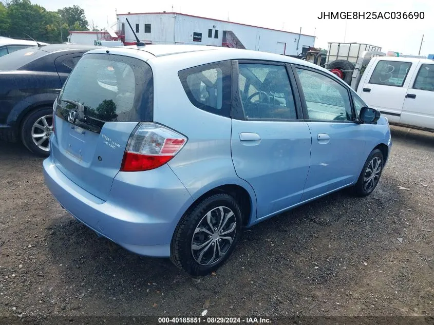 2010 Honda Fit VIN: JHMGE8H25AC036690 Lot: 40185851