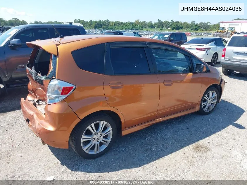 2010 Honda Fit Sport VIN: JHMGE8H44AS024036 Lot: 40338917