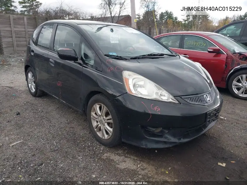 JHMGE8H40AC015229 2010 Honda Fit Sport