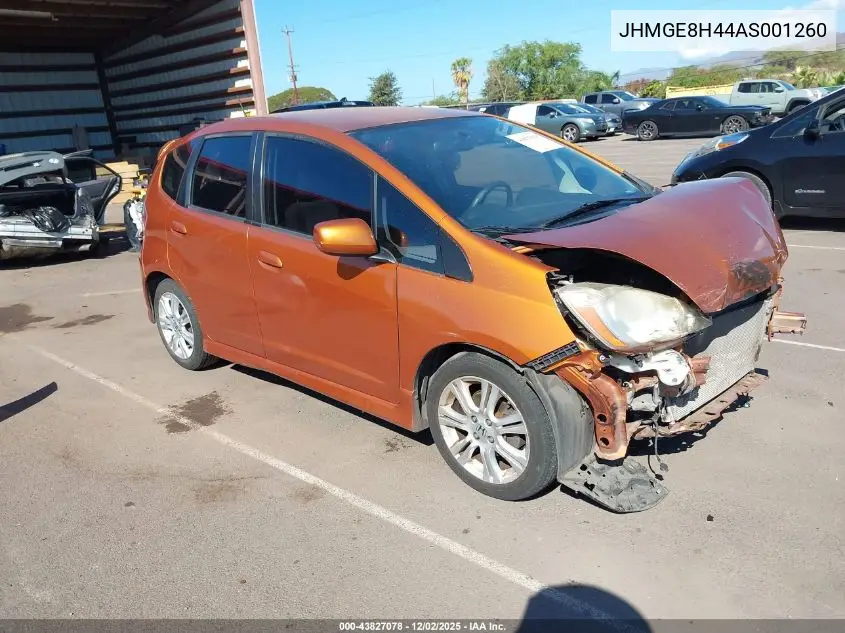 JHMGE8H44AS001260 2010 Honda Fit Sport