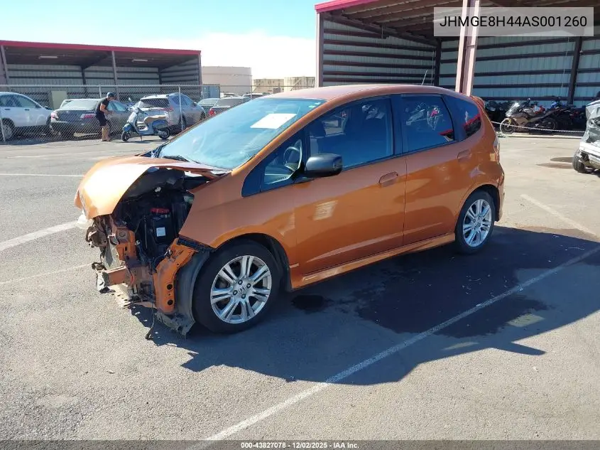 JHMGE8H44AS001260 2010 Honda Fit Sport